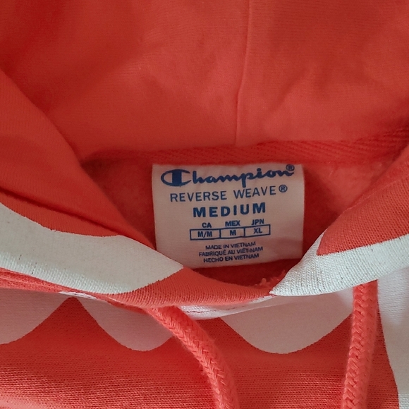 Champion Reverse Weave Coral Hoodie Medium - Picture 4 of 7